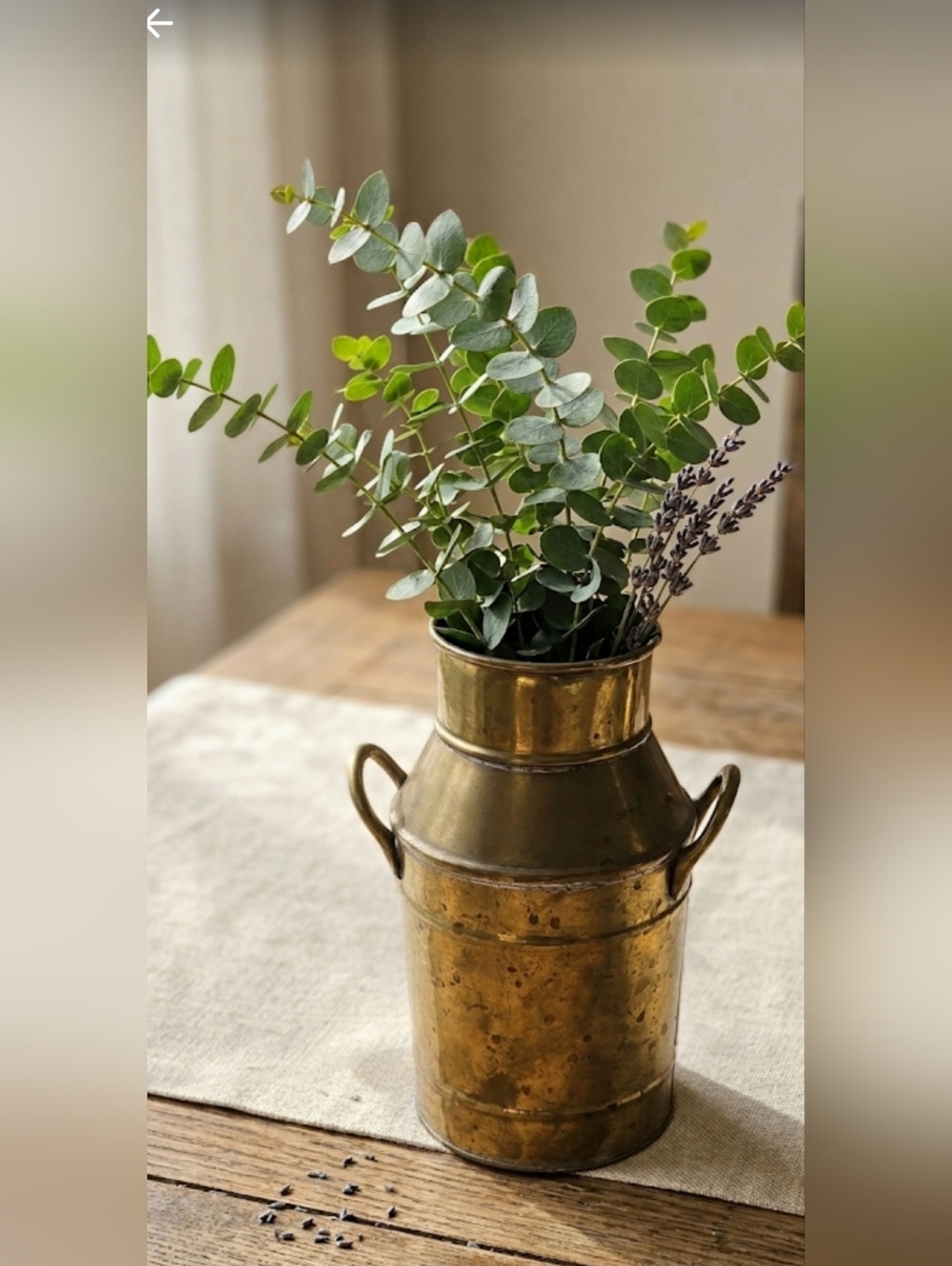 Vintage Heavy Patina Brass Mini Milk Can/ Bud Vase